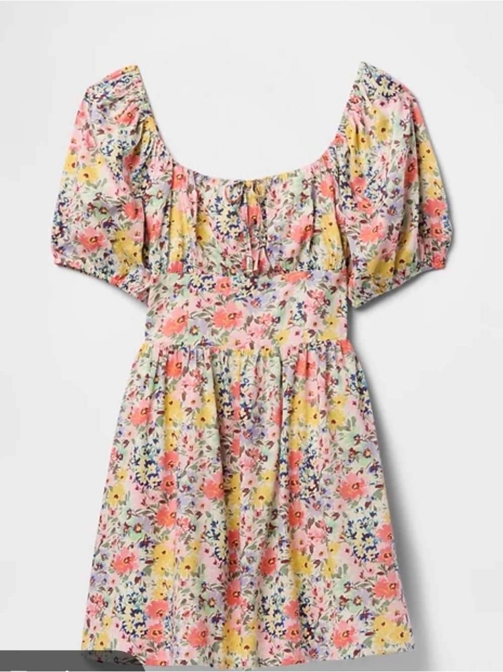Gap Floral Puff Sleeve Mini Dress in Pastel Mix